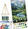 Paint by Numbers Kit for Adult with Frame DIY Landscape 7.87x11.81 Inch